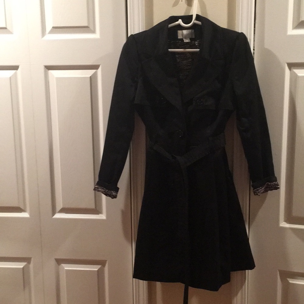H&M black trench coat size m